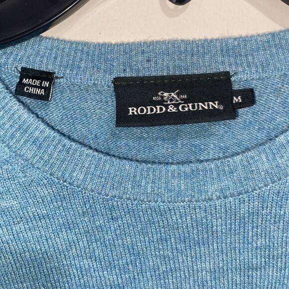 RODD & GUNN Queens town Sweater Optim Wool Cashmere Merino Lagoon Blue Med - Picture 4 of 7